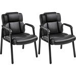 Elegant Faux Leather Executive Meeting Chairs - Set of 2