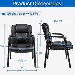 Elegant Faux Leather Executive Meeting Chairs - Set of 2