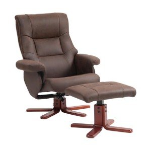 HOMCOM Adjustable Recliner Chair with Footstool