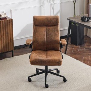 Bonnlo Ergonomic Rolling Office Desk Chair in Brown