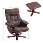 HOMCOM Adjustable Recliner Chair with Footstool