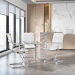 Yaheetech Ergonomic Faux Leather Reception Chairs, White