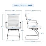 Yaheetech Ergonomic Faux Leather Reception Chairs, White