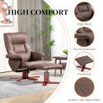 HOMCOM Adjustable Recliner Chair with Footstool