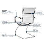 Yaheetech Ergonomic Faux Leather Reception Chairs, White
