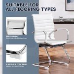 Yaheetech Ergonomic Faux Leather Reception Chairs, White