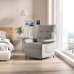 Adjustable Dark Grey Electric Recliner Armchair