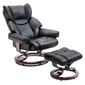 Blisswood Ergonomic Swivel Recliner Chair with Footstool