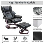 Blisswood Ergonomic Swivel Recliner Chair with Footstool