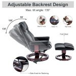 Blisswood Ergonomic Swivel Recliner Chair with Footstool