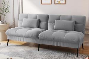COMHOMA Adjustable 3-Seater Fabric Sofa Bed