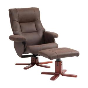 HOMCOM Adjustable Recliner Chair with Footstool