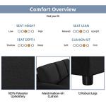 L-Shaped Convertible Sofa Bed with Storage, Black