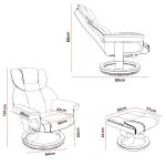 Blisswood Ergonomic Swivel Recliner Chair with Footstool