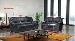 Black Faux Leather 2-3 Seater Sofa Set
