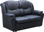 Black Faux Leather 2-3 Seater Sofa Set