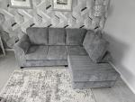 Jumbo Cord Right Corner L-Shaped Sofa - Grey