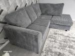 Jumbo Cord Right Corner L-Shaped Sofa - Grey