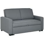 Grey 2-Seater Convertible Sofa Bed with Wood Legs