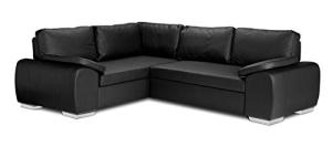 Enzo Corner Sofa Bed with Storage - Black