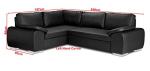 Enzo Corner Sofa Bed with Storage - Black