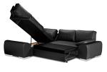Enzo Corner Sofa Bed with Storage - Black