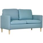 Modern Blue 2-Seater Sofa with Pockets