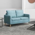 Modern Blue 2-Seater Sofa with Pockets