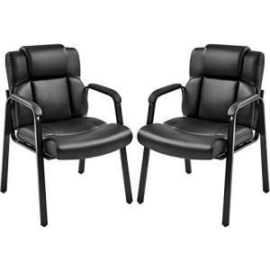 Elegant Faux Leather Executive Meeting Chairs - Set of 2