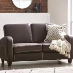 Julian Bowen Brown Faux Leather 2 Seater Sofa
