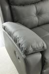 Chic Dark Grey Leather Reclining Sofa Suite