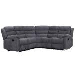 Madrid Grey Fabric Recliner Sofa with Cupholders