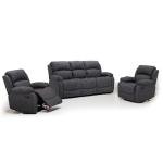Alaska Suede 3-Piece Reclining Sofa Suite