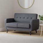 Elegant Charcoal 2-Seater Chenille Sofa