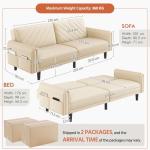 Yaheetech Modern 3-Seater Click-Clack Sofa Couch