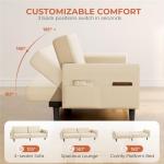 Yaheetech Modern 3-Seater Click-Clack Sofa Couch