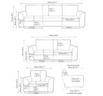 Dark Grey Leather Reclining 3-Seater Sofa Set