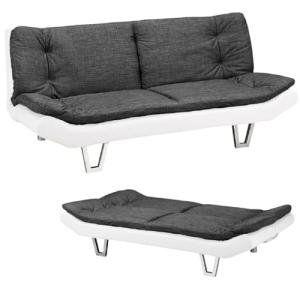 3-Seater Fabric Sofabed in Duo-Contrast Colors