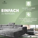 Grey U-Shaped Sofa Bed with Storage
