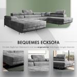Grey U-Shaped Sofa Bed with Storage