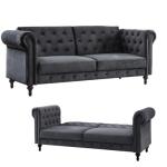 Vintage Velvet Chesterfield Three Seater Sofa Bed