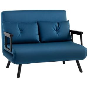 Navy Blue 2 Seater Convertible Sofa Bed