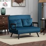 Navy Blue 2 Seater Convertible Sofa Bed
