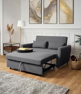 Bravich Grey Pull-Out Two-Seater Sofa Bed
