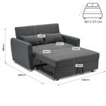 Bravich Grey Pull-Out Two-Seater Sofa Bed