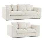 Luxor Soft Jumbo Cord Sofa Set - Cream