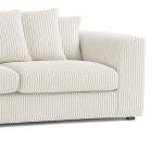 Luxor Soft Jumbo Cord Sofa Set - Cream