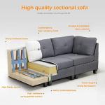 Stylish Grey 3-Seater Corner Sofa Bed with Footstool