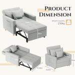 YODOLLA 3-in-1 Convertible Sleeper Chair Bed
