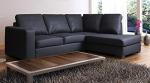 Large Black PU Leather Right-Hand Corner Sofa